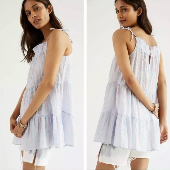 Anthropologie Tops - Anthropologie Maeve Gauzy Tiered Tunic Tank Size XL